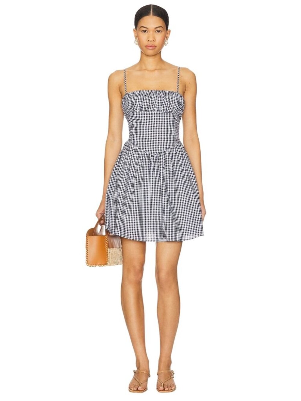 Elodie Black and White Gingham Mini Dress